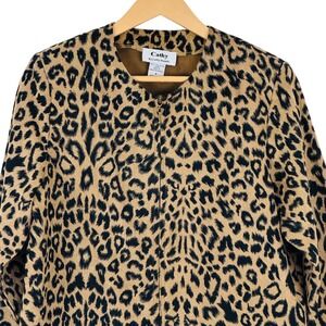 Y2K Leopard Print‎ Jacket Mob Wife Aesthetic Chic Neutral Layering Cheetah Coat